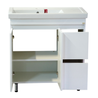 Фостер - 80 Тумба напольная с 2 ящ. "правое крыло" белая