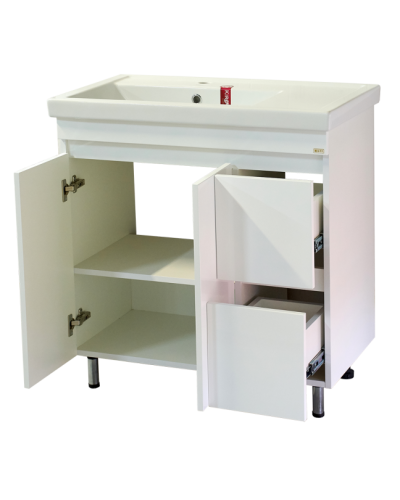 Фостер - 80 Тумба напольная с 2 ящ. "правое крыло" белая