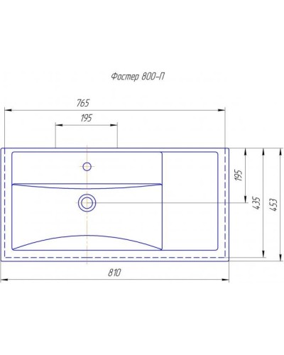 Фостер - 80 Тумба напольная с 2 ящ. "правое крыло" белая