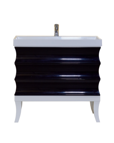 Чикаго -100 Тумба с 3 ящ. чёрно-белая