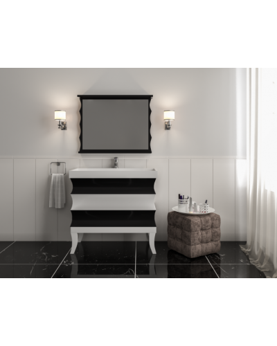 Чикаго -100 Тумба с 3 ящ. чёрно-белая