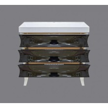 Чикаго -100 Тумба с 3 ящ. чёрно-белая