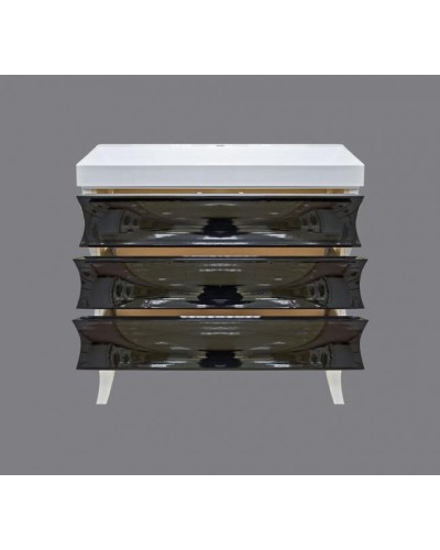 Чикаго -100 Тумба с 3 ящ. чёрно-белая