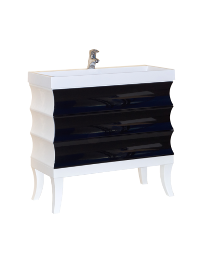 Чикаго -100 Тумба с 3 ящ. чёрно-белая