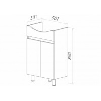 Элегия - 55 Тумба напольная прямая (ПВХ)