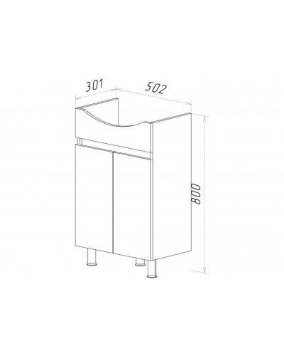 Элегия - 55 Тумба напольная прямая (ПВХ)