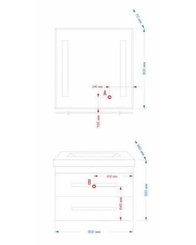 Эмилия -90 Тумба подвесная красная