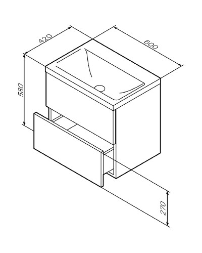 Тумба под раковину AM.PM Gem 60 2 M90FHX06022WG подвесная Белая