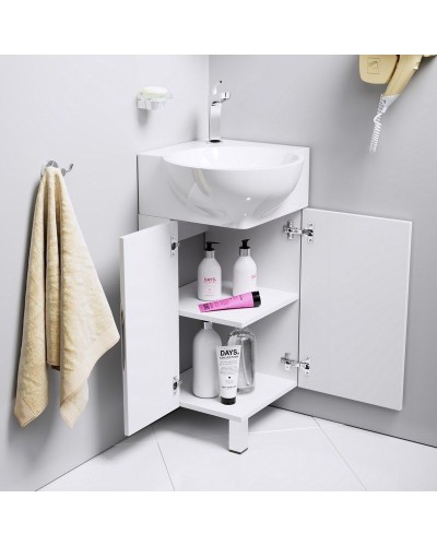 Тумба под раковину Aqwella Рио 45 Rio.01.04 угловая Белая