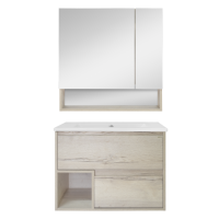 Дунай - 75 Тумба подвесная с 2 ящиками и нишей (цвет Дуб белый)