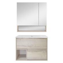 Дунай - 75 Тумба подвесная с 2 ящиками и нишей (цвет Дуб белый)