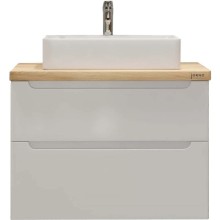 Тумба белый глянец 80 см Jorno Wood Wood.01.80/P/W + Wood.06.80/LW