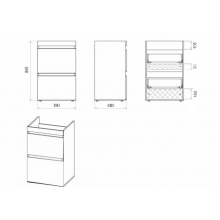Фостер - 40 Тумба напольная 2 ящ. под стиральную машину, белая