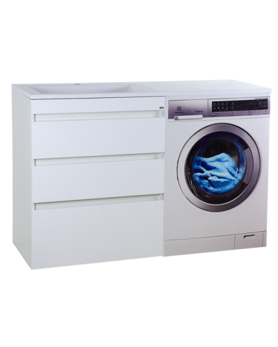 Фостер - 70 Тумба напольная 3 ящ. под стиральную машину, белая