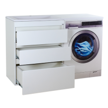 Фостер - 70 Тумба напольная 3 ящ. под стиральную машину, белая