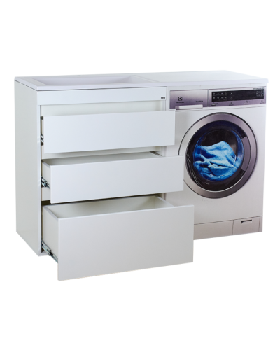 Фостер - 70 Тумба напольная 3 ящ. под стиральную машину, белая