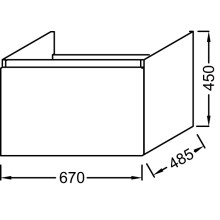Тумба под раковину Jacob Delafon Odeon Up 70 EB860-N18 подвесная Белая