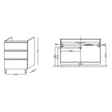 Тумба под раковину Jacob Delafon Vox 60 EB2050-RA-G1C подвесная Белая глянцевая