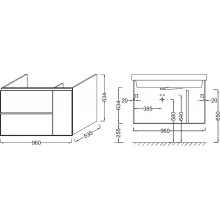 Тумба под раковину Jacob Delafon Soprano 96 EB1334-N18 подвесная Белая