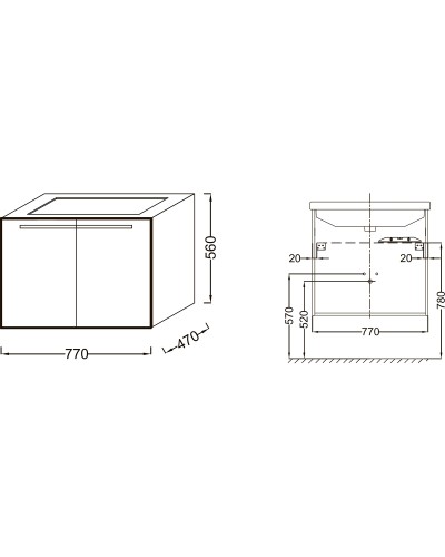 Тумба под раковину Jacob Delafon Struktura 77 EB1281-N18 подвесная Белая