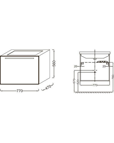 Тумба под раковину Jacob Delafon Struktura 77 EB1285-N18 подвесная Белая