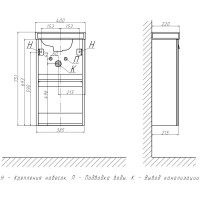 Тумба дуб санремо 38,5 см Velvex Estea tpEST.40.1D-234