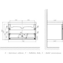 Тумба белый матовый 79,2 см Velvex Estea tpEST.80.1Y-233