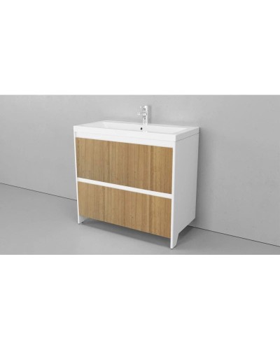 Тумба белый матовый/шатанэ 88,3 см Velvex Klaufs tnKLA.90.2Y.NEW-617.216