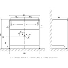 Тумба черный матовый/шатанэ 88,3 см Velvex Klaufs tnKLA.90.2Y.NEW-617.217