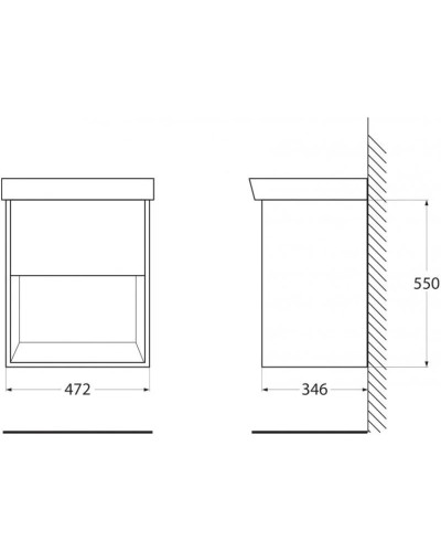 Тумба Rovere Scuro 47,2 см BelBagno Neon NEON-500-1C-SO-RS