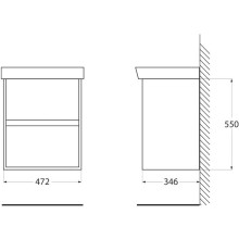 Тумба Rovere Scuro 47,2 см BelBagno Neon NEON-500-2C-SO-RS