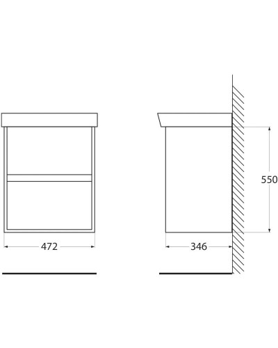 Тумба Pino Bianco 47,2 см BelBagno Neon NEON-500-2C-SO-PB