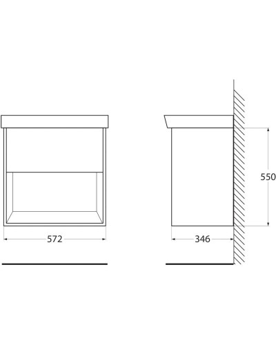 Тумба Rovere Scuro 57,2 см BelBagno Neon NEON-600-1C-SO-RS