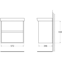 Тумба Rovere Scuro 57,2 см BelBagno Neon NEON-600-2C-SO-RS