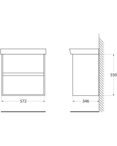Тумба Rovere Scuro 57,2 см BelBagno Neon NEON-600-2C-SO-RS