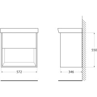 Тумба Pino Bianco 57,2 см BelBagno Neon NEON-600-1C-SO-PB