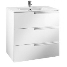 Тумба под раковину Roca Victoria Nord Ice Edition 60 ZRU9302834 подвесная 3 ящика Белый глянец