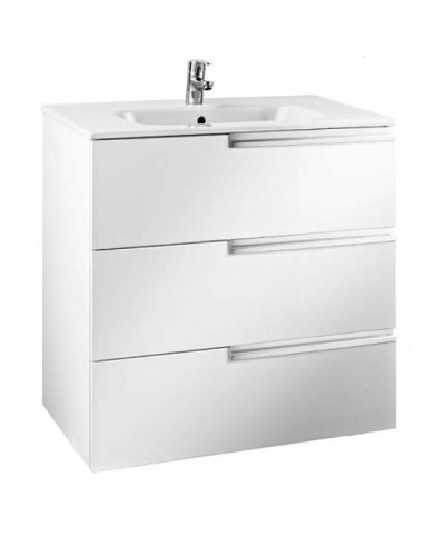 Тумба под раковину Roca Victoria Nord Ice Edition 60 ZRU9302834 подвесная 3 ящика Белый глянец
