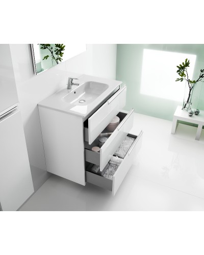 Тумба под раковину Roca Victoria Nord Ice Edition 60 ZRU9302834 подвесная 3 ящика Белый глянец
