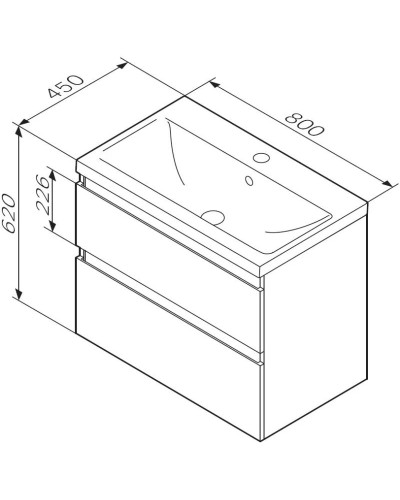 Тумба черный матовый 77 см Am.Pm X-Joy M85AFHX0802BM