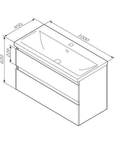 Тумба черный матовый 97 см Am.Pm X-Joy M85AFHX1002BM