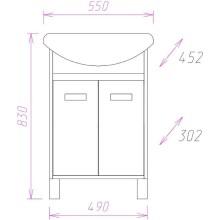Тумба под раковину Onika Гамма 55 Ясень Венге