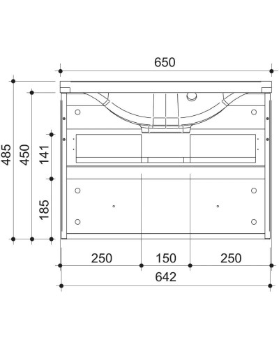 Тумба графит матовый 64,2 см Caprigo Accord 2219-TP810