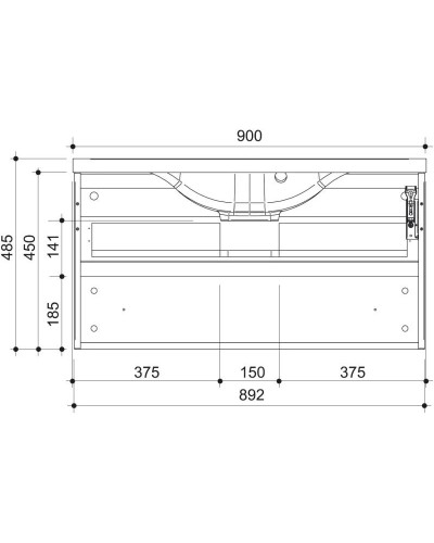 Тумба графит матовый 89,2 см Caprigo Accord 2218-TP810