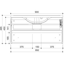 Тумба белый матовый 89,2 см Caprigo Accord 2218-TP811
