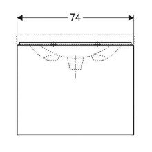 Тумба под раковину Geberit (Keramag) Acanto 74 500.611.01.2 подвесная Белая глянцевая