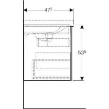 Тумба под раковину Geberit (Keramag) Acanto 74 500.611.01.2 подвесная Белая глянцевая