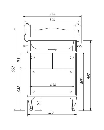 Тумба синий матовый 55,6 см Caprigo Borgo 33410-B136