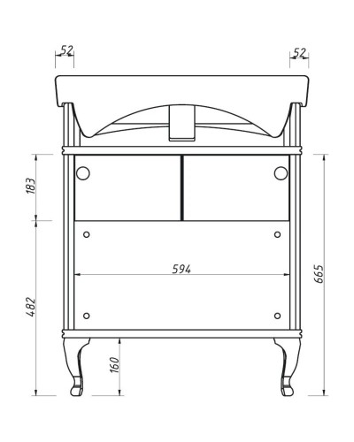 Тумба синий матовый 66 см Caprigo Borgo 33418-B136