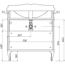 Тумба синий матовый 79,4 см Caprigo Borgo 33412CH-B136